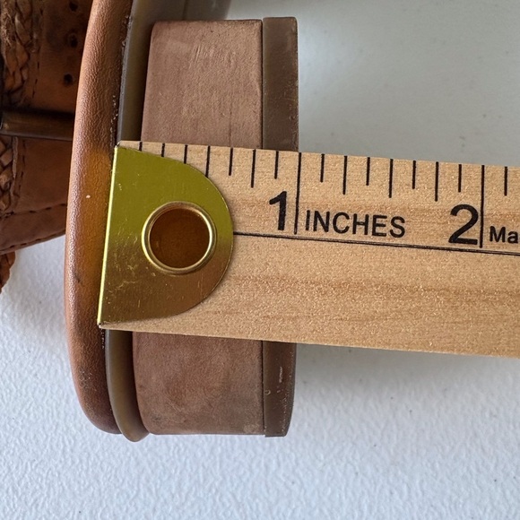 Paul Green Helena Women Size 8 Woven Leather Tan Sandals Slingback Heel Boho - Picture 10 of 15